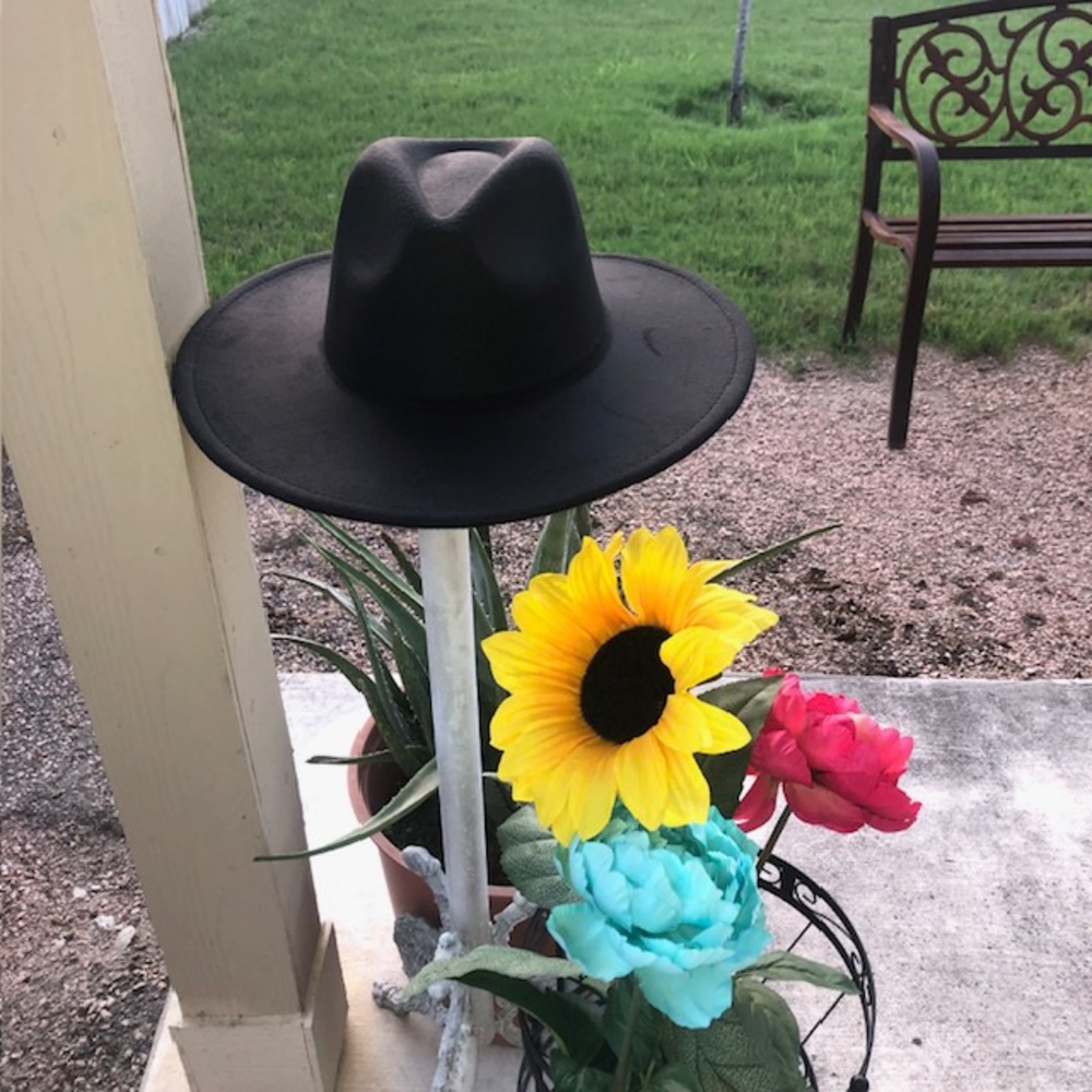 TWO LEFT! GREAT GIFT! NWT FEDORA BLACK ADJUSTABLE COASTAL COWGIRL HAT - Picture 5 of 11